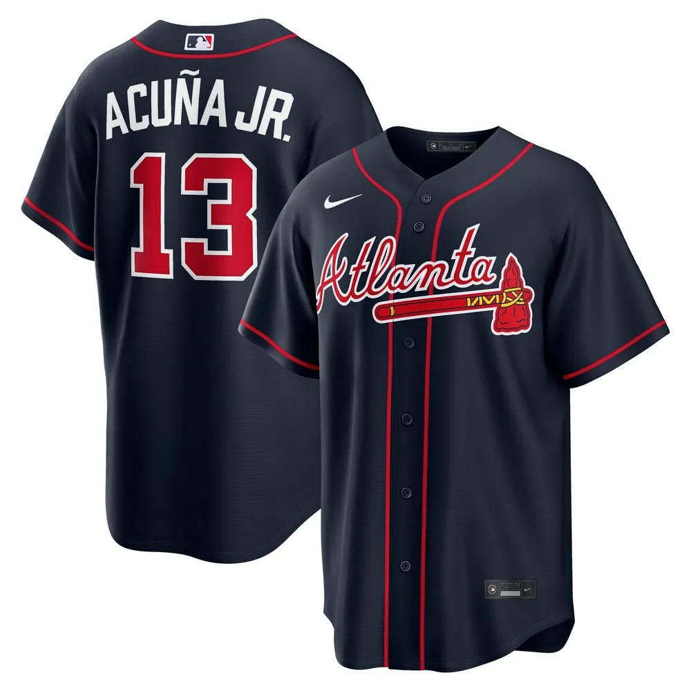 Ronald Acuña Jr. Atlanta Braves Nike Alternate Replica Jersey - Navy