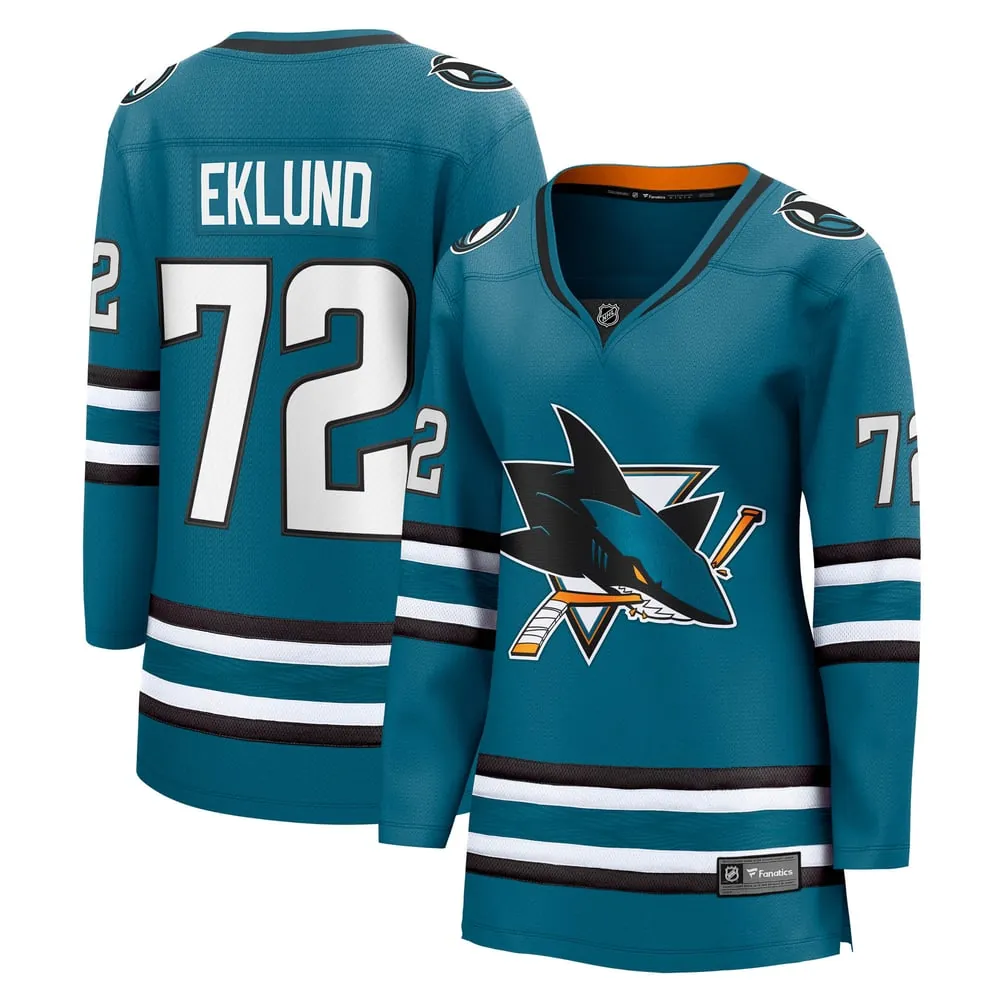 William Eklund San Jose Sharks Fanatics Women's Home Breakaway Jersey - Teal