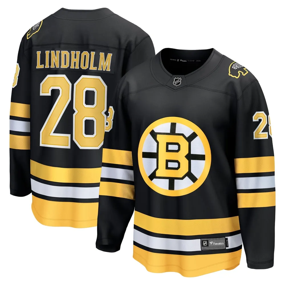 Elias Lindholm Boston Bruins Fanatics Home Breakaway Player Jersey - Black