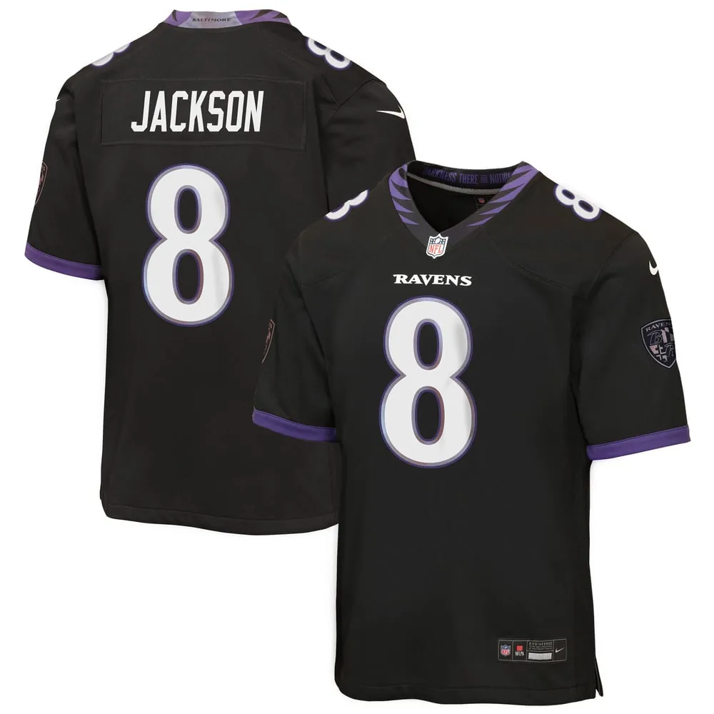 Lamar Jackson Baltimore Ravens Nike Youth Alternate Game Jersey - Black