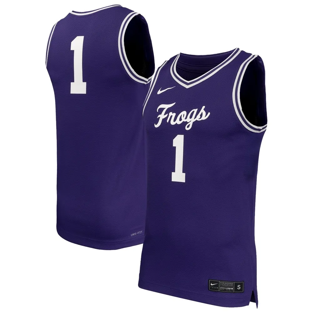 #1 TCU Horned Frogs Nike Replica Basketball Jersey - Purple
