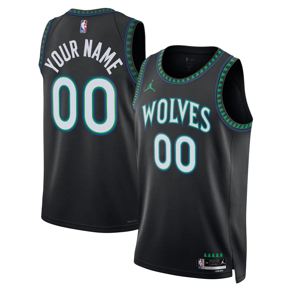 Minnesota Timberwolves Jordan Brand Unisex Swingman Custom Jersey - Statement Edition  - Black