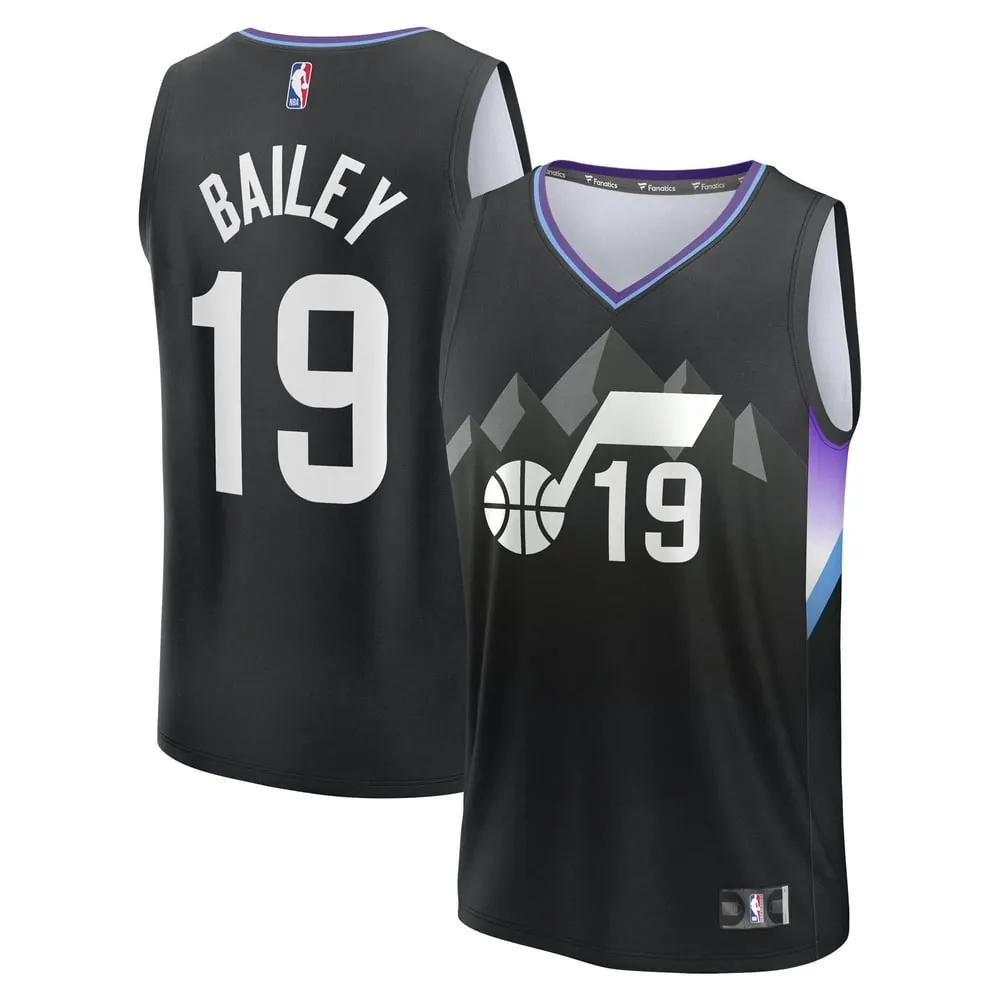 Ace Bailey Utah Jazz Fanatics 2025 NBA Draft First Round Pick Fast Break Replica Jersey - Statement Edition - Black