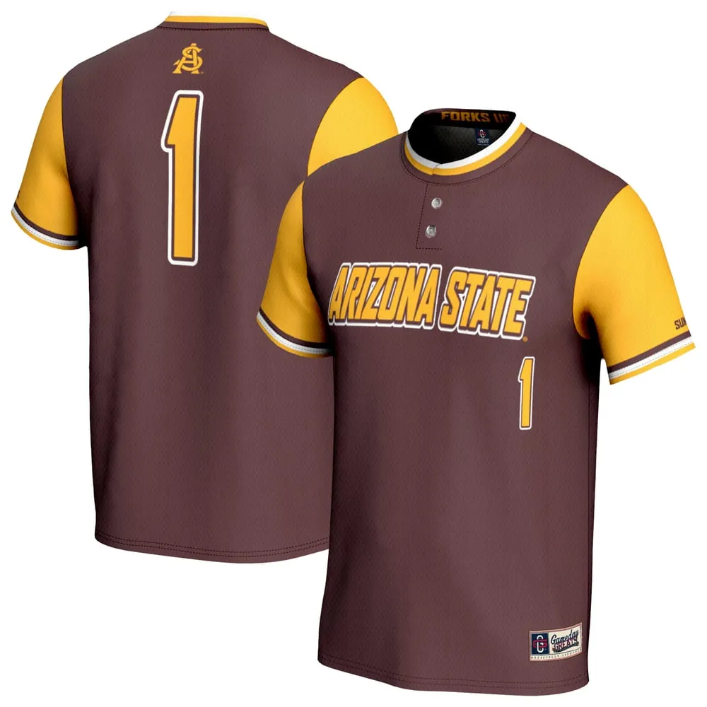 #1 Arizona State Sun Devils GameDay Greats Unisex Lightweight Collegiate Softball Fashion Jersey - Maroon