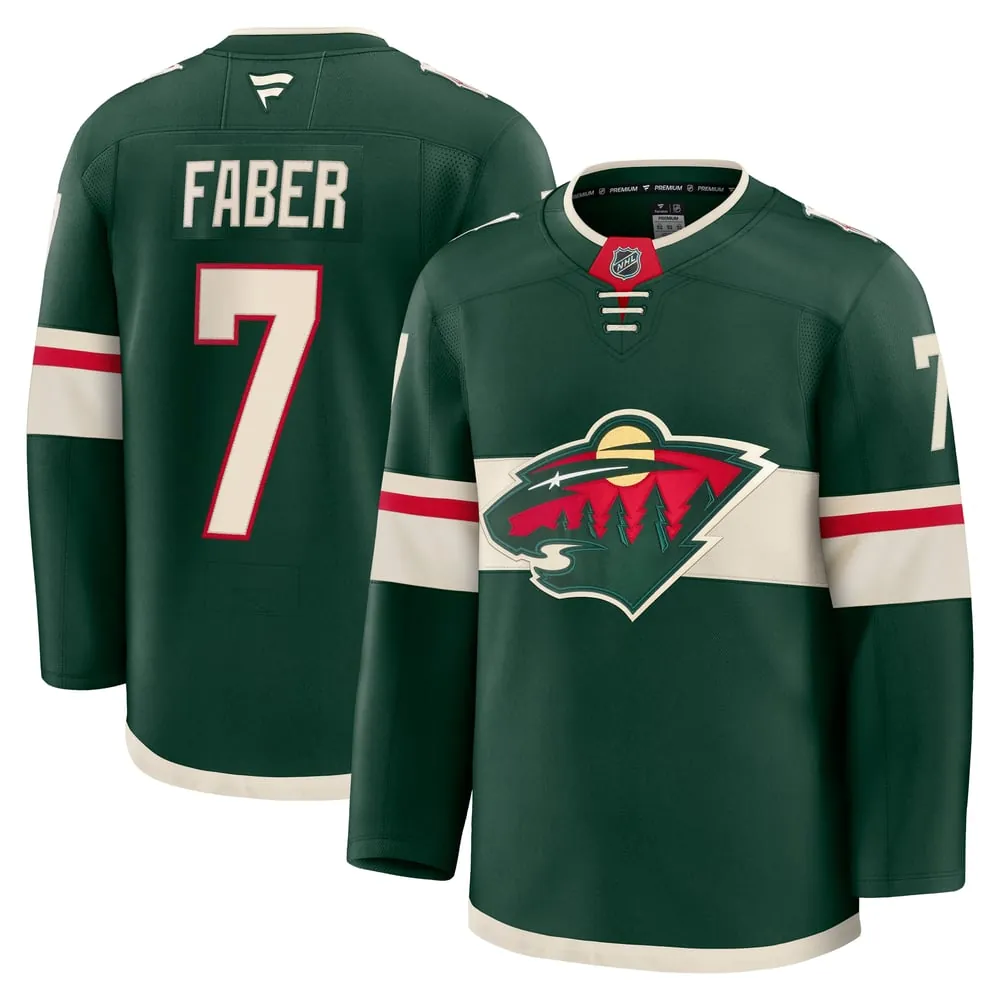 Brock Faber Minnesota Wild Fanatics Anniversary Premium Jersey - Green