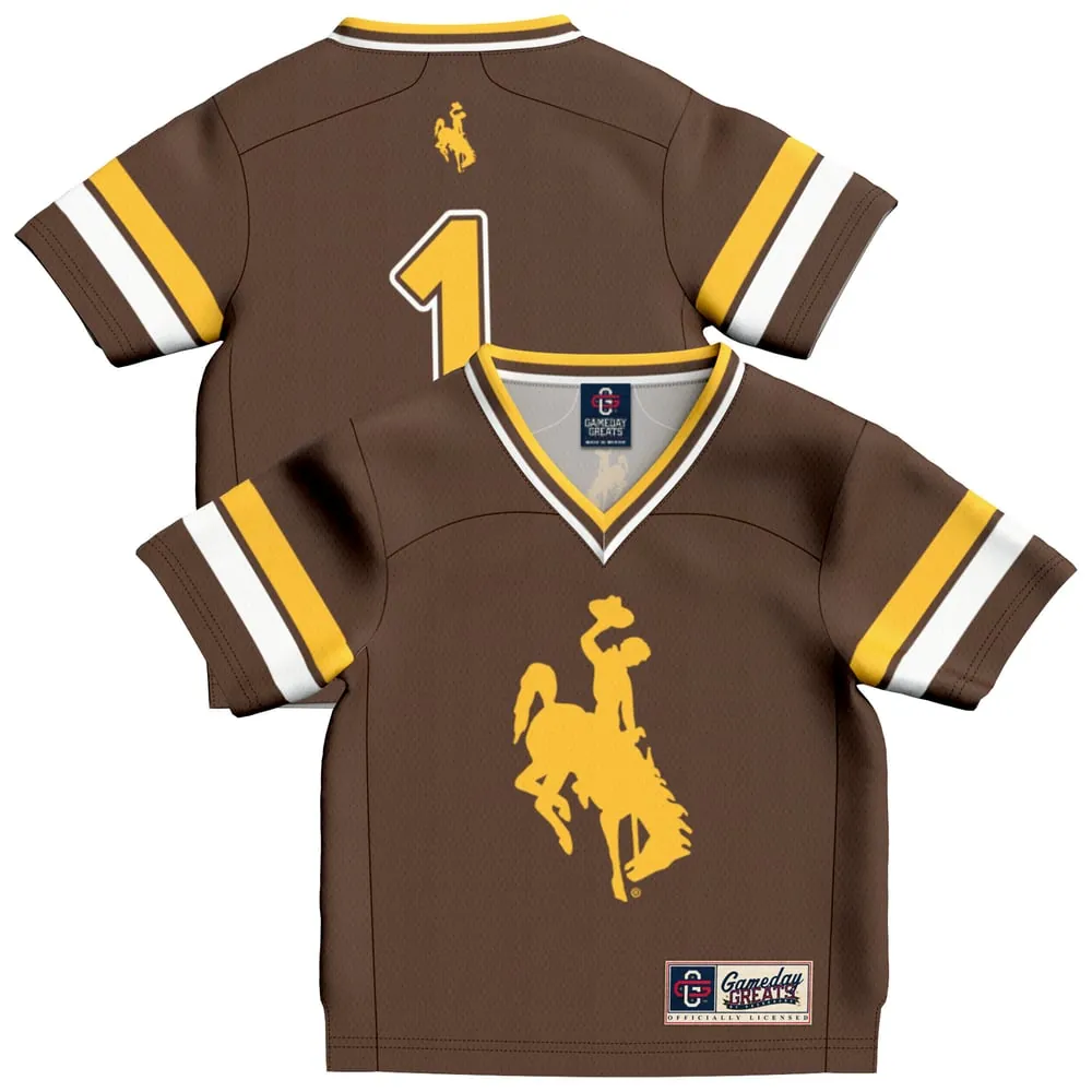 #1 Wyoming Cowboys GameDay Greats Infant Lightweight Collegiate Football Fashion Jersey - Brown