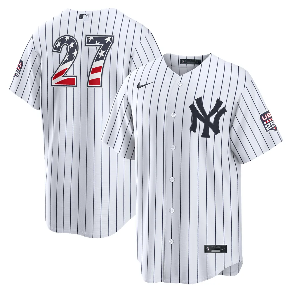 Fourth of July New York Yankees Giancarlo Stanton Nike White USA 250 Stadium Jersey