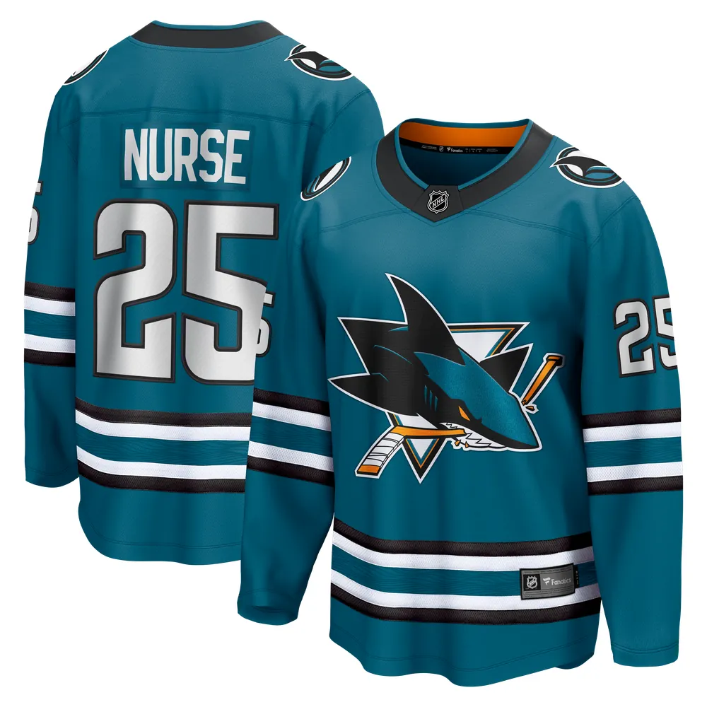 Darnell Nurse San Jose Sharks Fanatics Home Breakaway Jersey - Teal