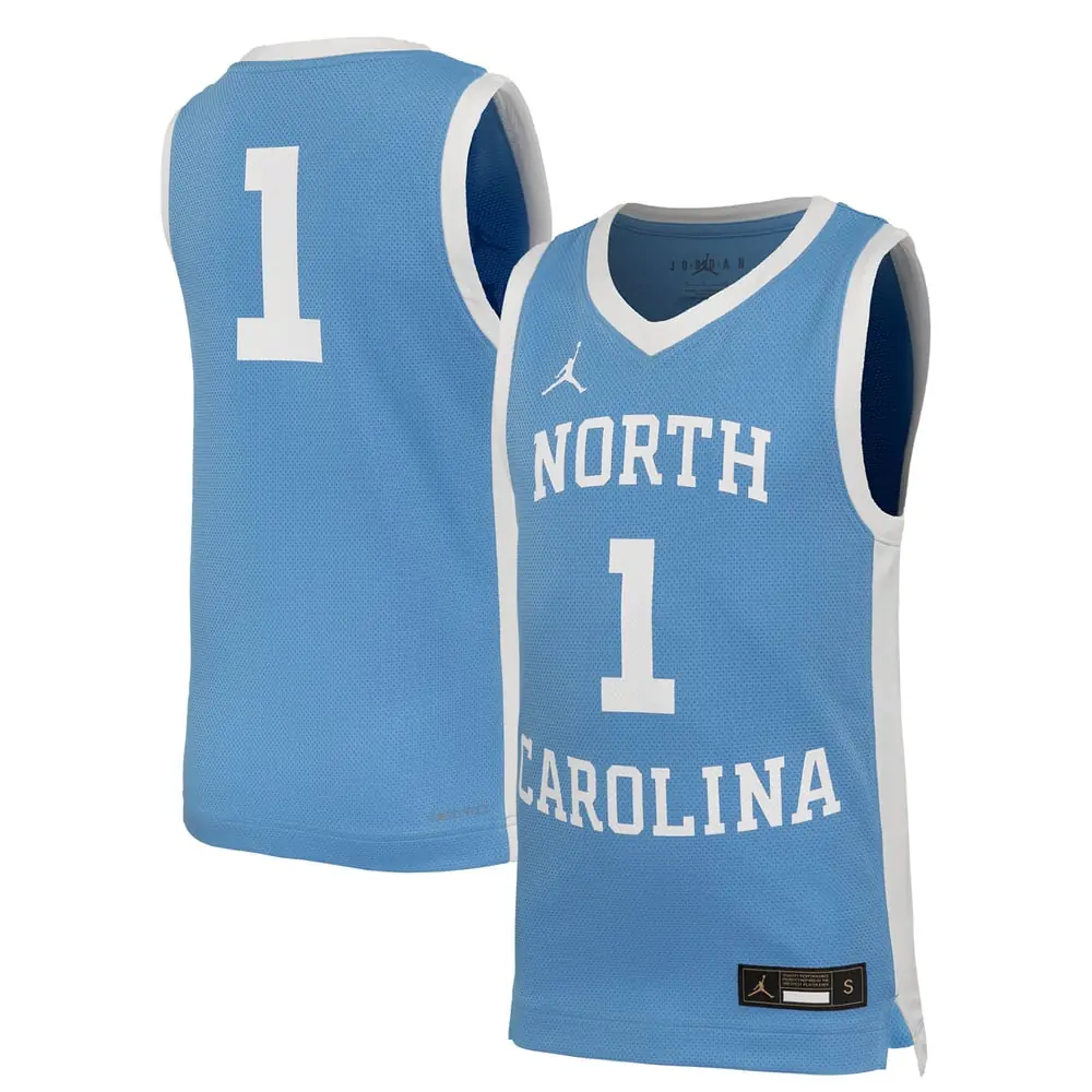 #1 North Carolina Tar Heels Nike Youth Retro Replica Basketball Jersey - Carolina Blue