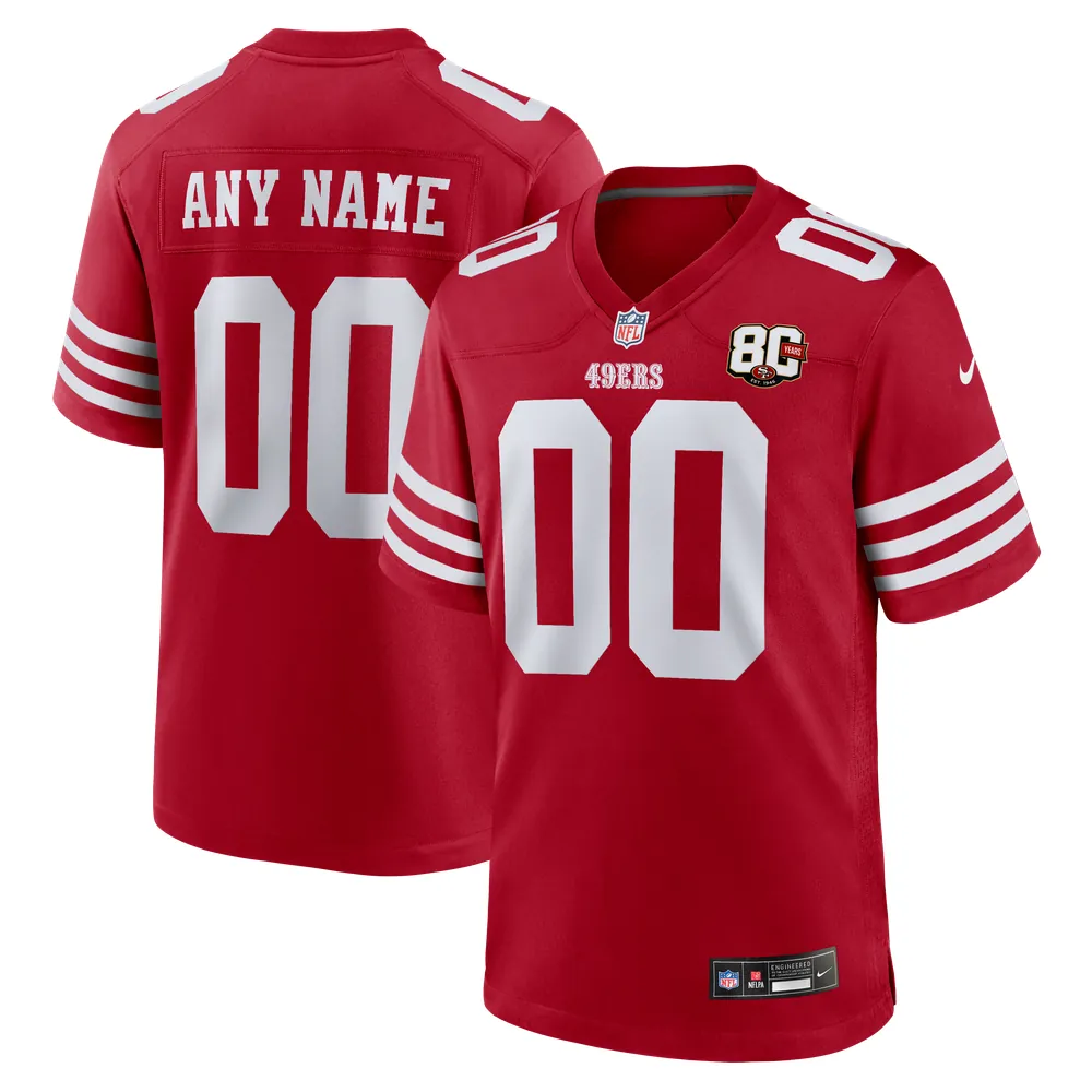San Francisco 49ers Nike 80th Anniversary Custom Game Jersey - Scarlet