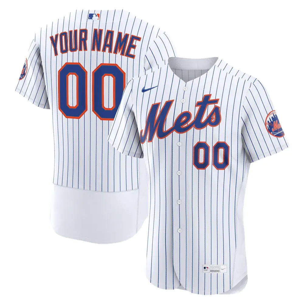 New York Mets Nike Home Authentic Custom Jersey - White