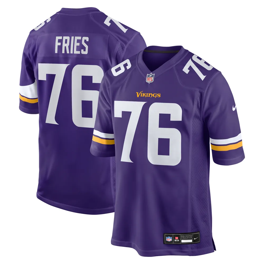 Will Fries Minnesota Vikings Nike Team Game Jersey -  Purple
