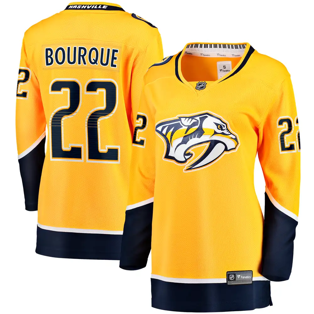 Mavrik Bourque Nashville Predators Fanatics Women's Home Breakaway Jersey - Gold