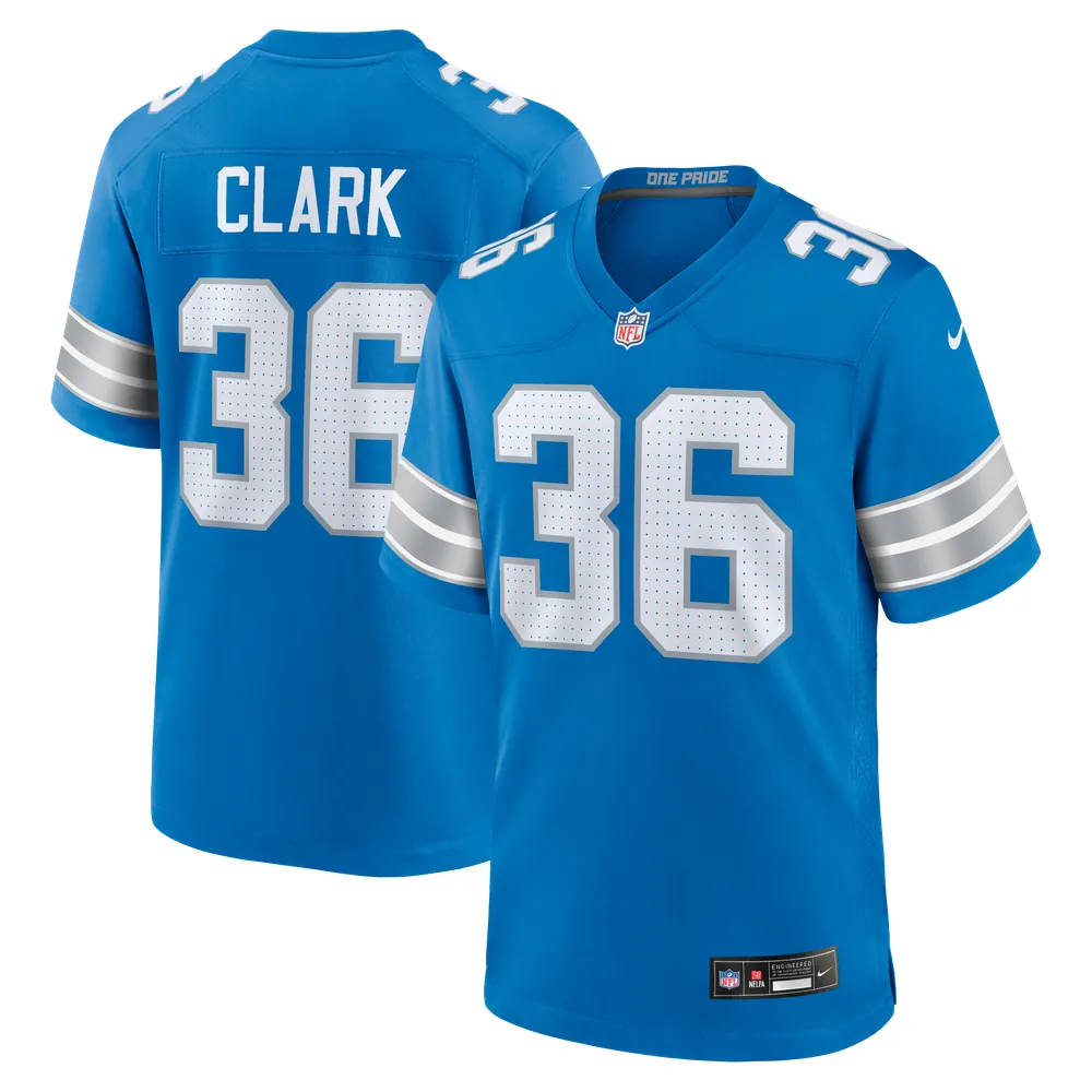 Chuck Clark Detroit Lions Nike Team Game Jersey - Blue