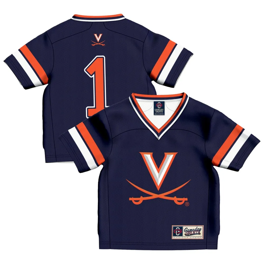 #1 Virginia Cavaliers GameDay Greats Infant Lightweight Football Jersey - Navy