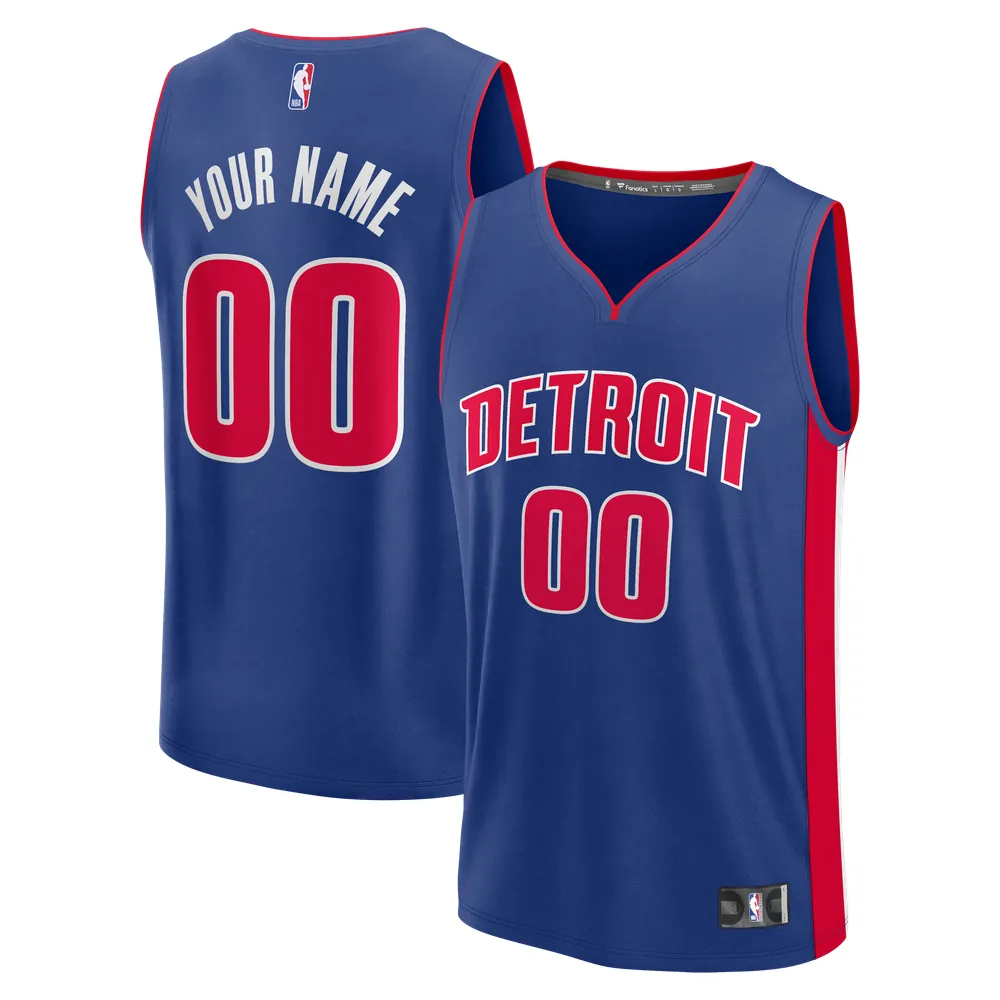 Detroit Pistons Fanatics Youth Fast Break Custom Jersey - Icon Edition - Blue
