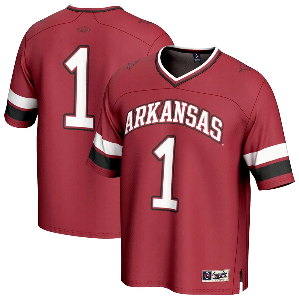 #1 Arkansas Razorbacks GameDay Greats Unisex Lightweight Collegiate Football Fashion Jersey - Cardinal