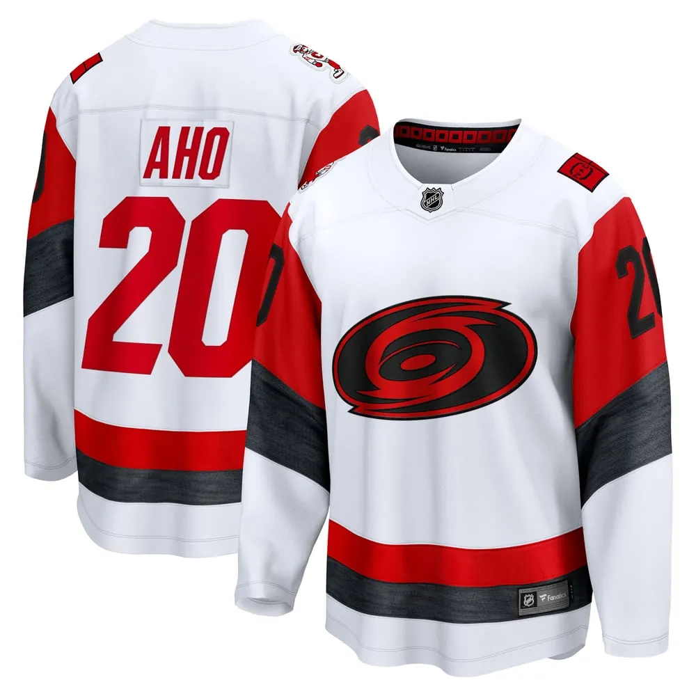 Sebastian Aho Carolina Hurricanes Fanatics Away Breakaway Jersey - White