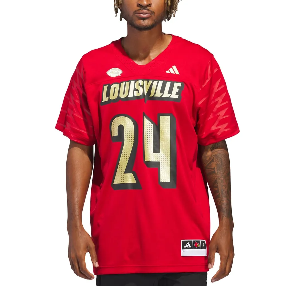#24 Louisville Cardinals adidas Alternate Premier Strategy Jersey - Red