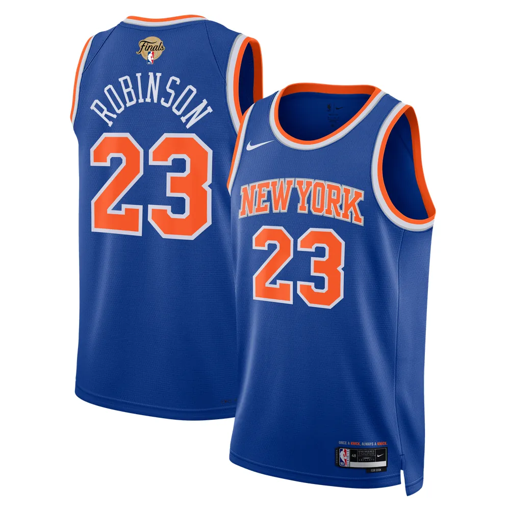Mitchell Robinson New York Knicks Nike Unisex 2026 NBA Finals Patch Swingman Jersey - Icon Edition - Blue