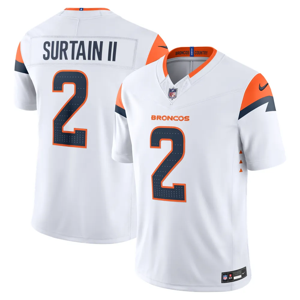 Patrick Surtain II Denver Broncos Nike Vapor F.U.S.E. Stitched Limited Jersey - White
