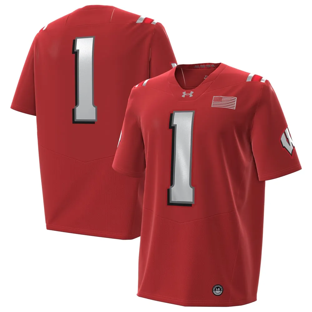 #1 Wisconsin Badgers Under Armour 2026 Lambeau Field Collection Replica Football Jersey - Red