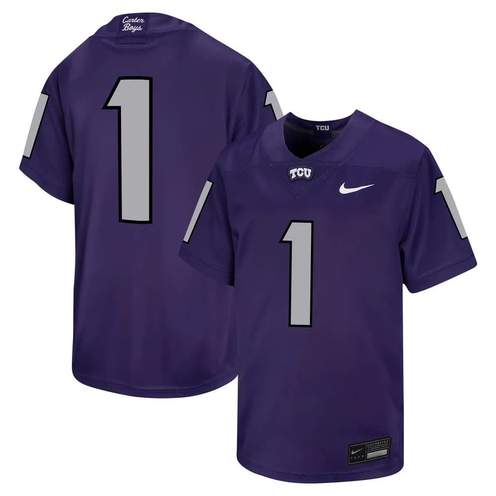 #1 TCU Horned Frogs Nike Youth Untouchable Football Jersey - Purple