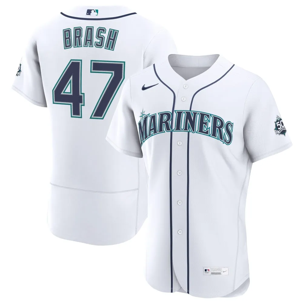 Matt Brash Seattle Mariners Nike Home 50th Season Authentic Jersey - White