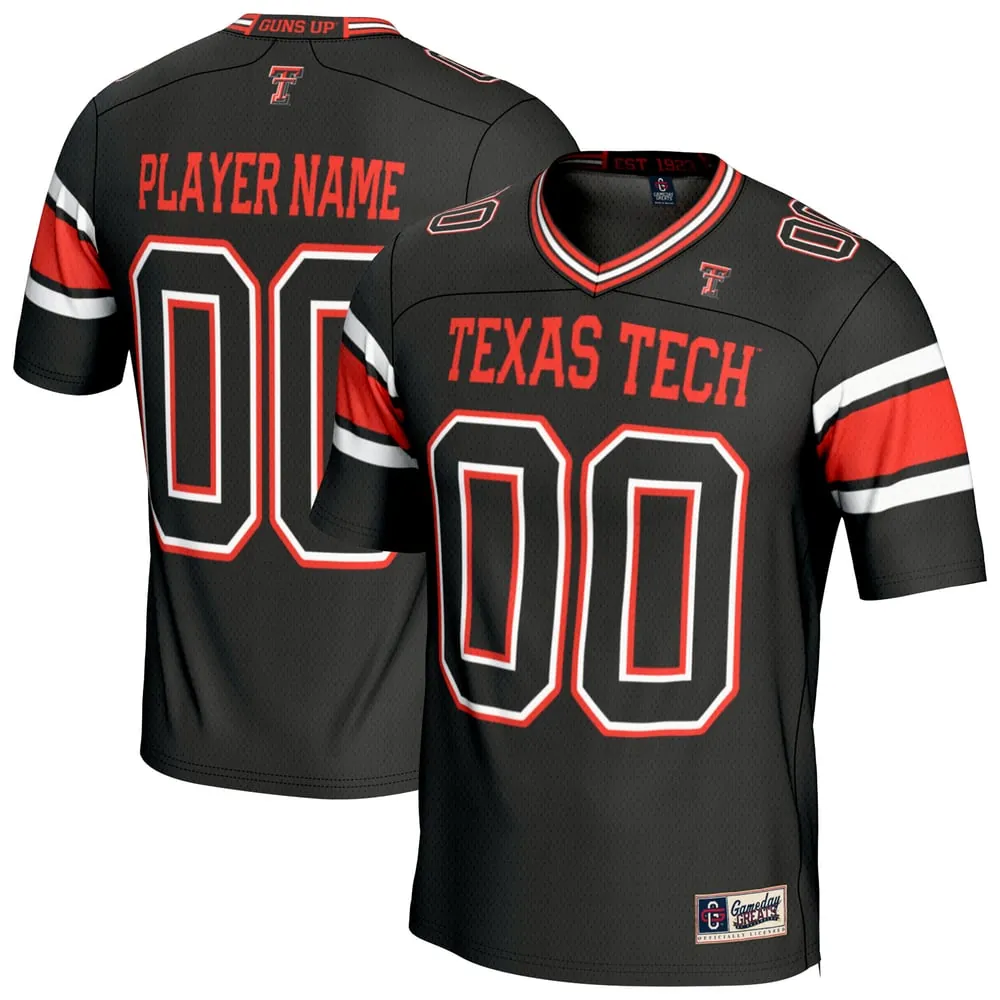 Texas Tech Red Raiders GameDay Greats Unisex Personalized Football Fashion Jersey - Black