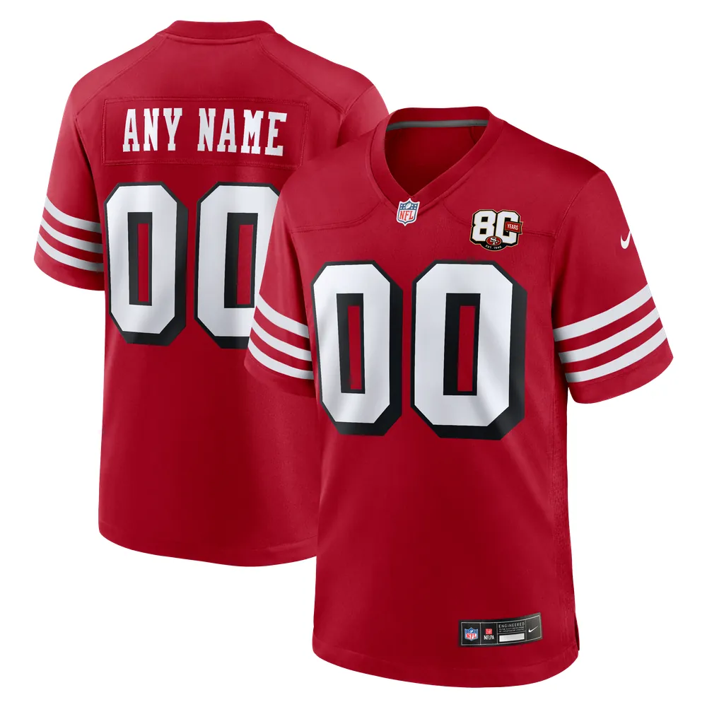 San Francisco 49ers Nike 80th Anniversary Alternate Custom Game Jersey - Scarlet