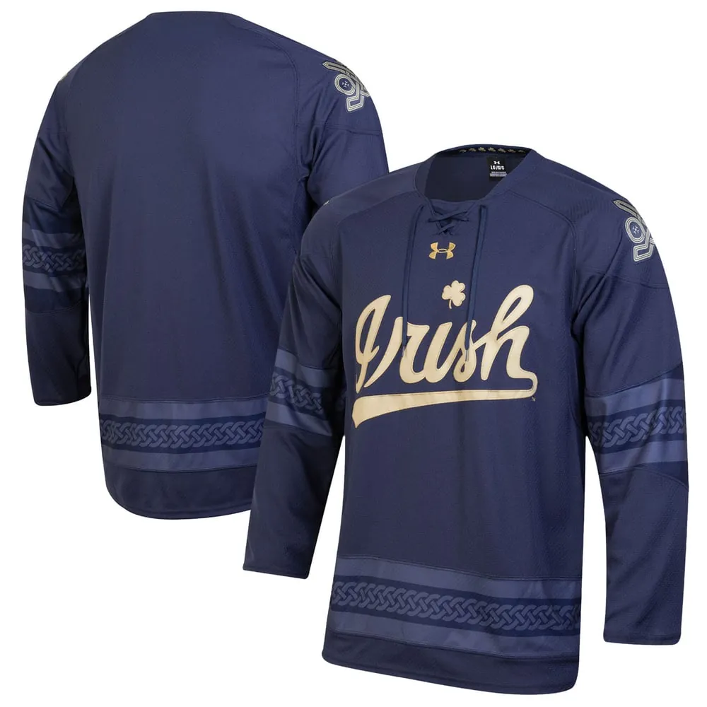 Notre Dame Fighting Irish Under Armour Ireland Replica Hockey Jersey - Navy