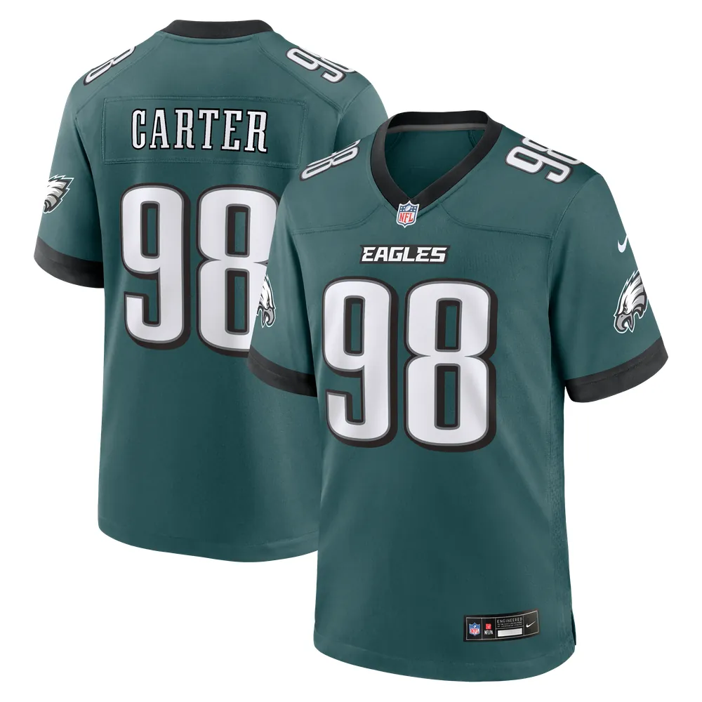 Jalen Carter Philadelphia Eagles Nike Team Game Jersey -  Midnight Green