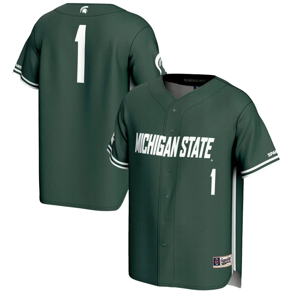 #1 Michigan State Spartans GameDay Greats Lightweight Baseball Jersey - Green