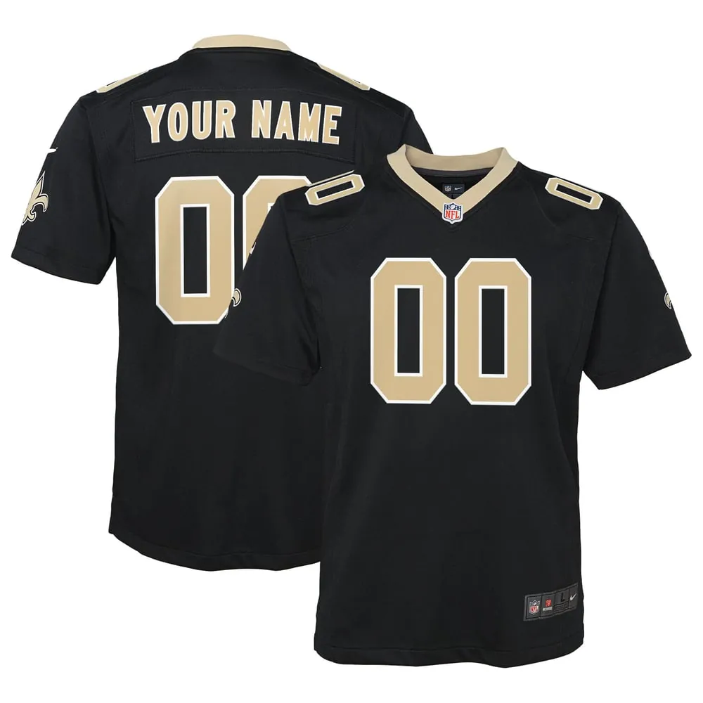 New Orleans Saints Nike Youth Custom Game Jersey - Black
