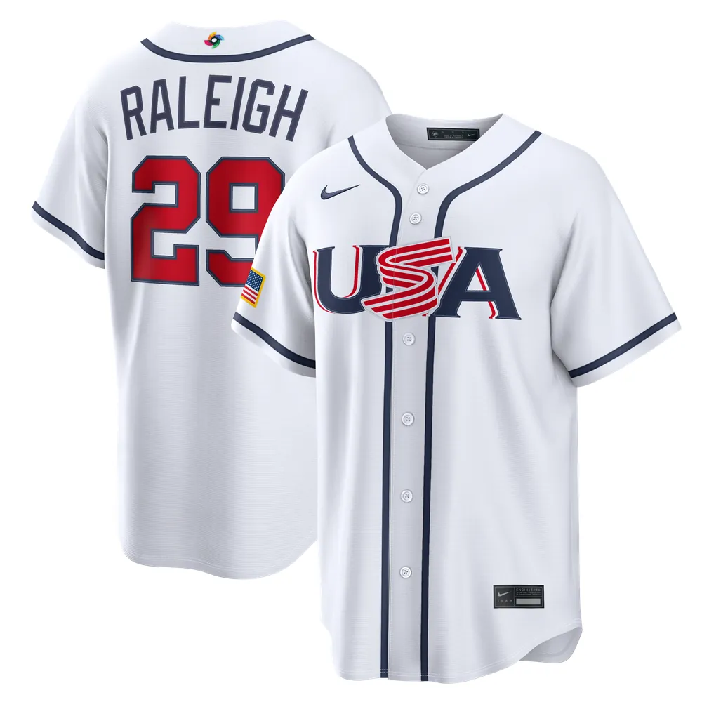 Cal Raleigh USA Baseball Nike 2026 World Baseball Classic Home Stadium Jersey - White