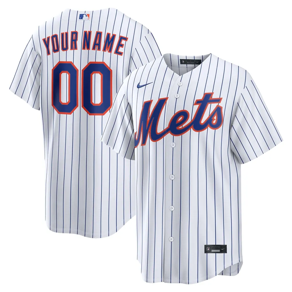 New York Mets Nike Home Replica Custom Jersey - White