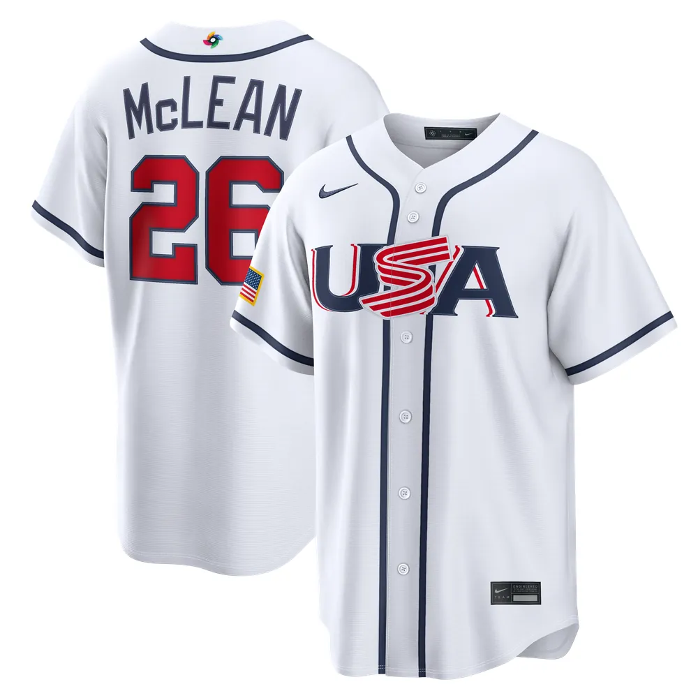 Nolan McLean USA Baseball Nike 2026 World Baseball Classic Home Stadium Jersey - White