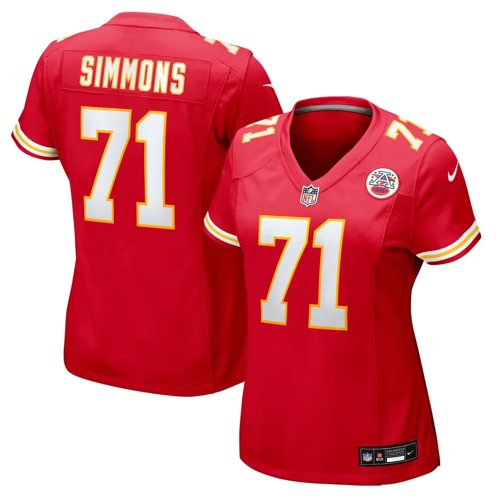 Josh Simmons Kansas City Chiefs Nike Women's Team Game Jersey -  Red