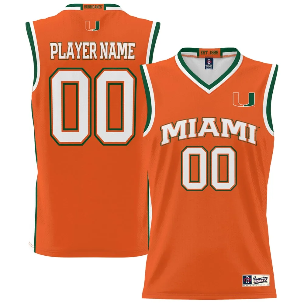 Miami Hurricanes GameDay Greats Unisex NIL Pick-A-Player Lightweight Men's Basketball Jersey - Orange