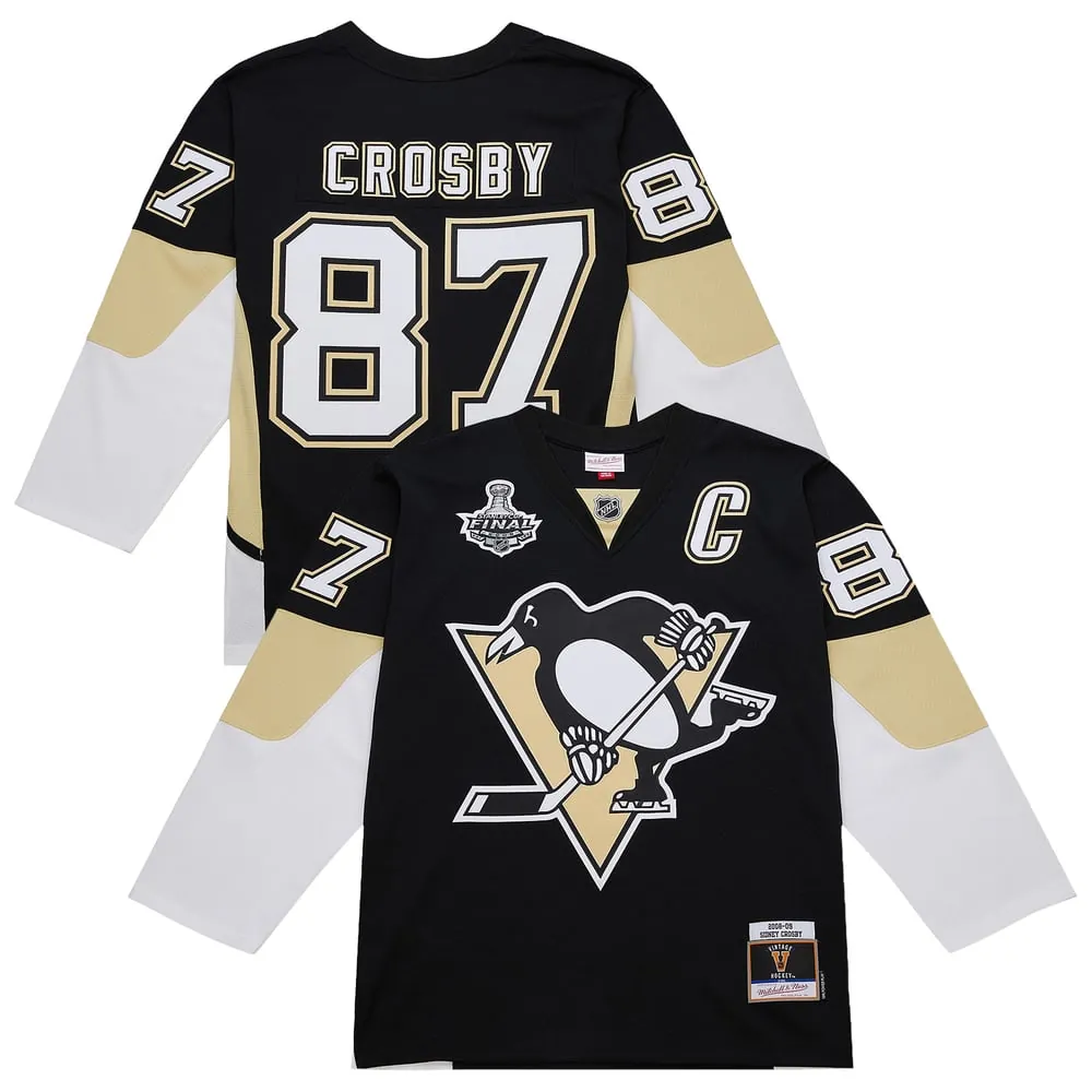 Sidney Crosby Pittsburgh Penguins Mitchell & Ness Big & Tall 2008/09 Captain Patch Power Play Jersey - Black