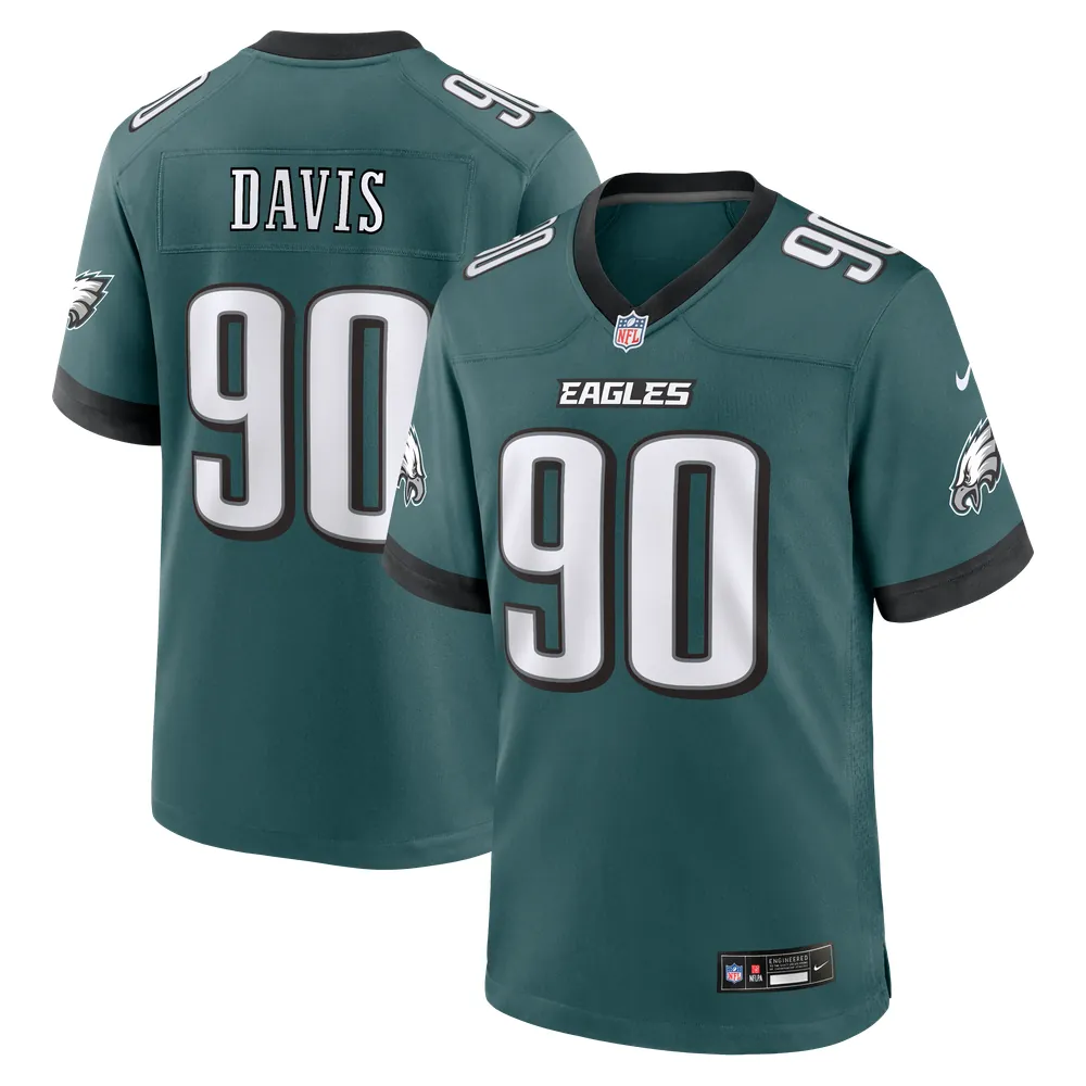 Jordan Davis Philadelphia Eagles Nike Team Game Jersey -  Midnight Green