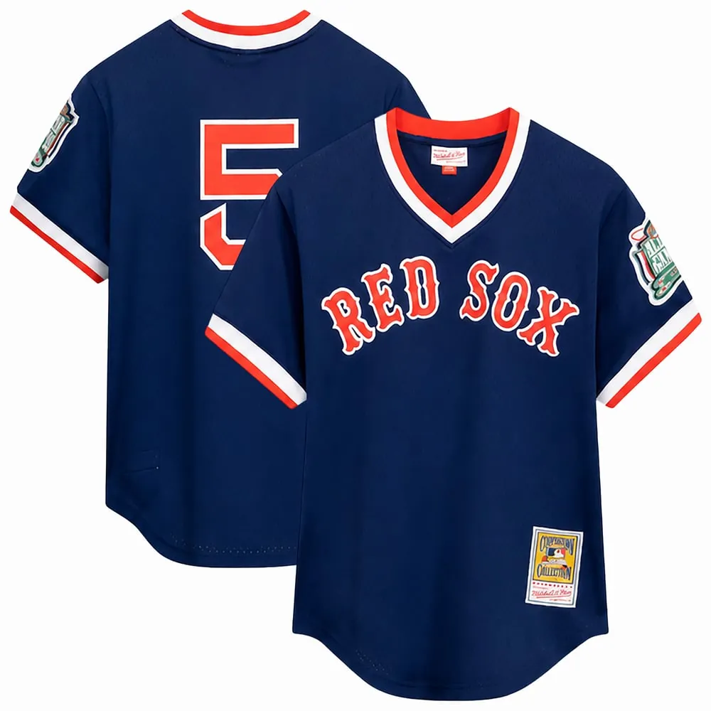 Nomar Garciaparra Boston Red Sox Mitchell & Ness Big & Tall Cooperstown Mesh Batting Practice Jersey - Navy