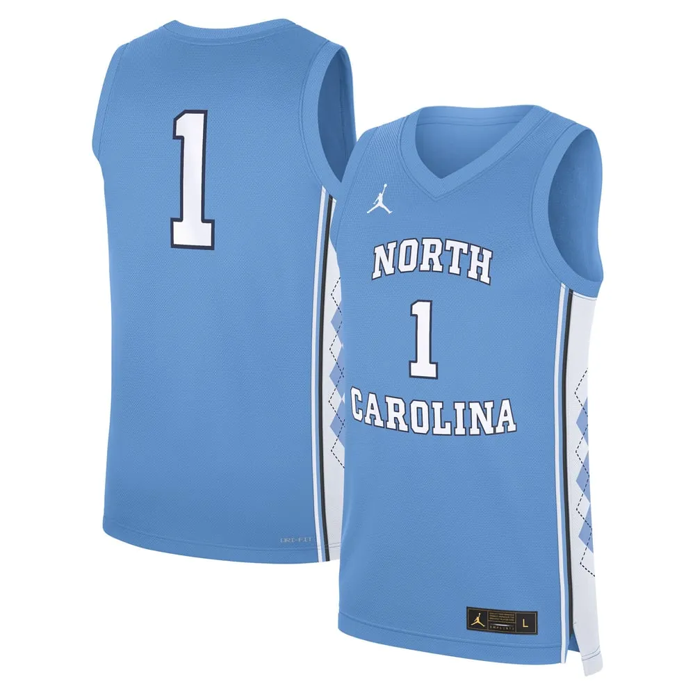 North Carolina Tar Heels Jordan Brand Road Replica Basketball Jersey
 -  Carolina Blue