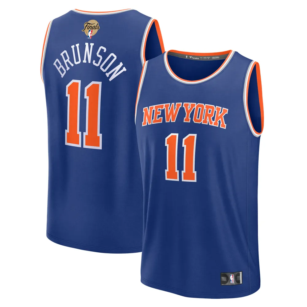 Jalen Brunson New York Knicks Fanatics 2026 NBA Finals Patch Fast Break Replica Jersey - Icon Edition - Blue