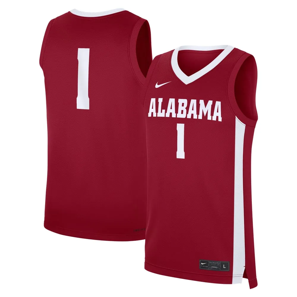 #1 Alabama Crimson Tide Nike Road Replica Jersey - Crimson