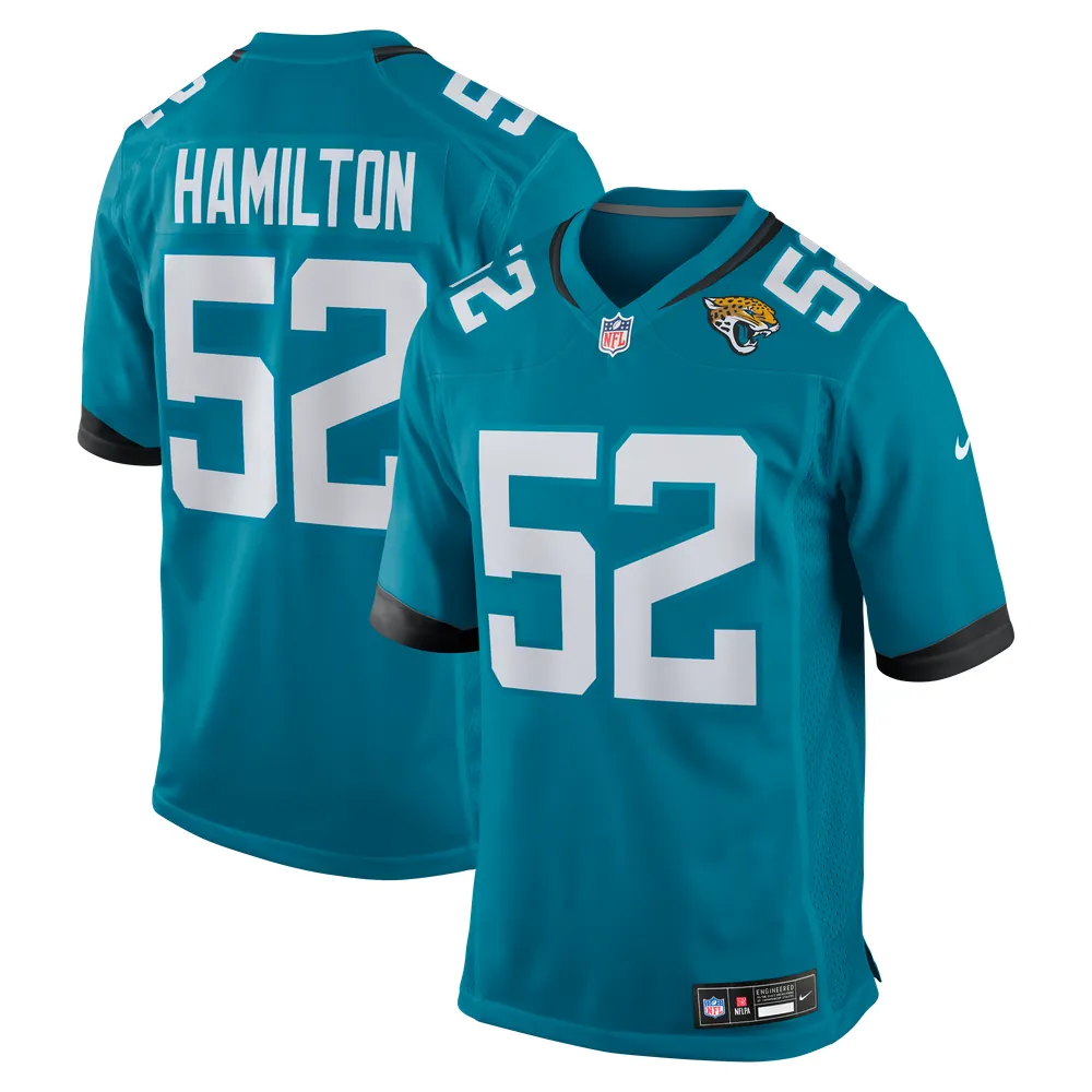 DaVon Hamilton Jacksonville Jaguars Nike Game Jersey - Teal