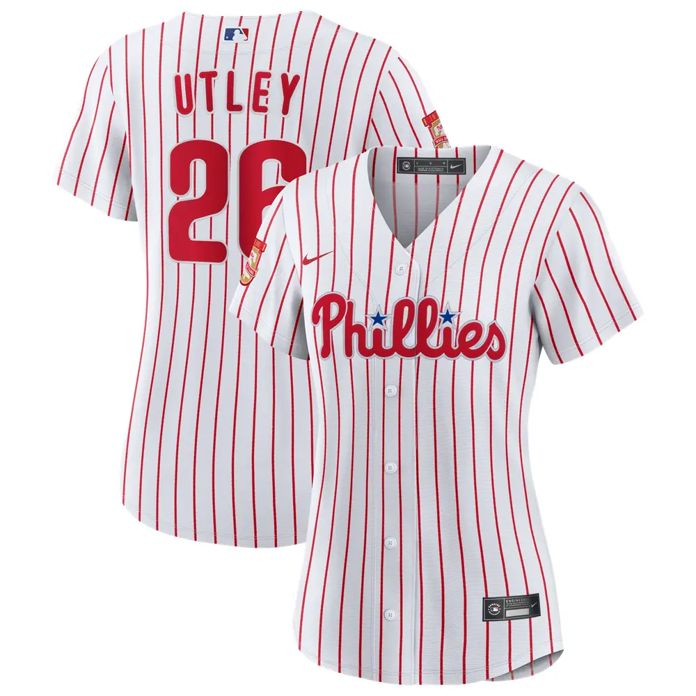 Chase Utley Philadelphia Phillies Nike Women's Home Wall of Fame Patch Limited Edition Replica Jersey - White
