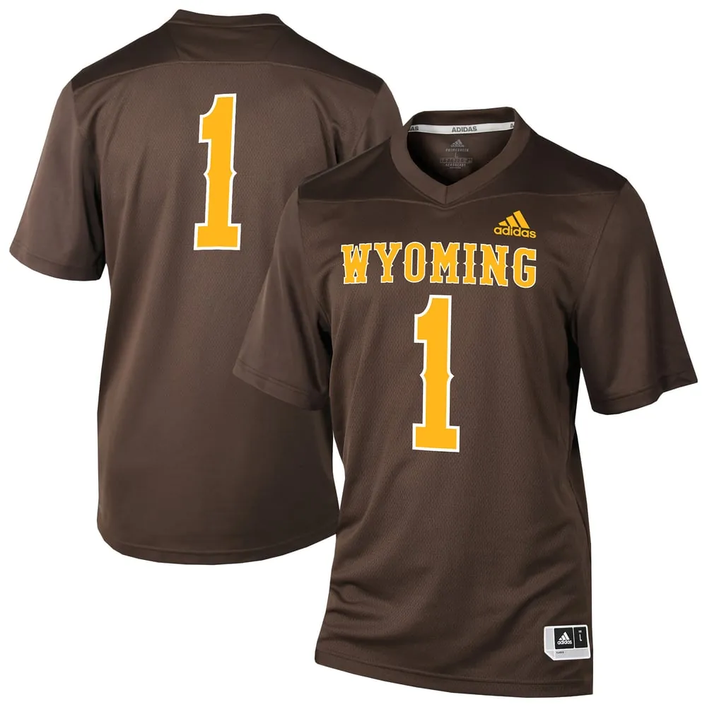 #1 Wyoming Cowboys adidas Replica Football Jersey - Brown
