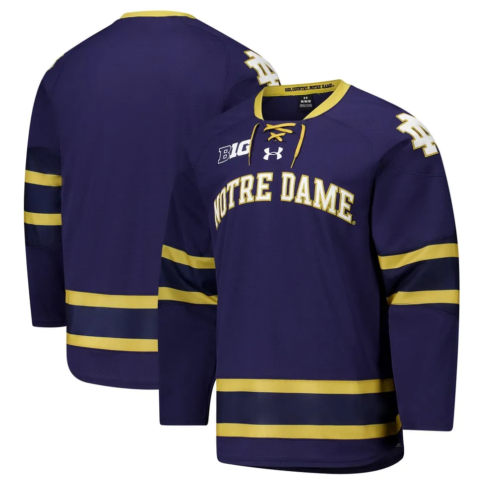Notre Dame Fighting Irish Under Armour Replica Hockey Jersey - Navy
