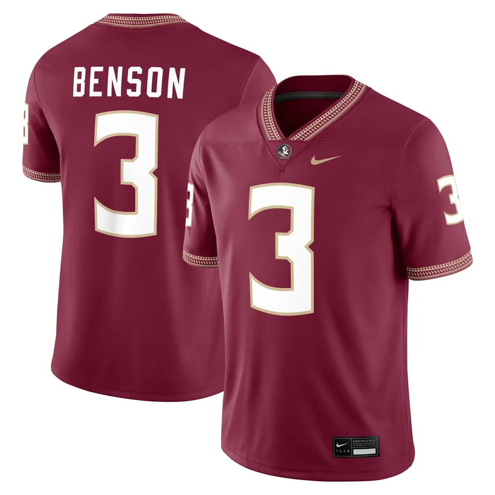 Trey Benson Florida State Seminoles Nike Player Game Jersey - Garnet